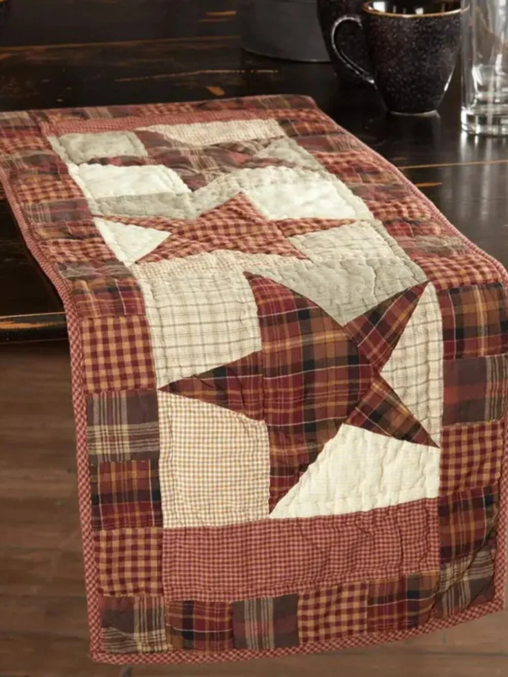 Abilene Star Quilted Table Runner 13x36 NEW
